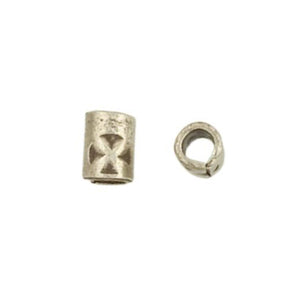 Fine Silver, Hill Tribe Bead, 3.5mm Width by 3.5mm Length by 5.0mm Height, Stamped Cylinder Bead. Quantity per pack: 48 Pieces.