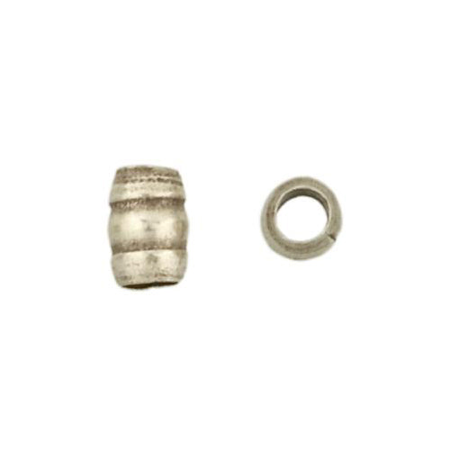 Fine Silver, Hill Tribe Bead, 3.3mm Width by 3.3mm Length by 4.5mm Height, Corrugated Cylinder Bead. Quantity per pack: 77 Pieces.