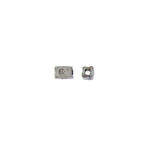 Fine Silver, Hill Tribe Bead, 3.3mm Width by 3.3mm Length by 3.8mm Height, Stamped Square Bead. Quantity per pack: 33 Pieces.