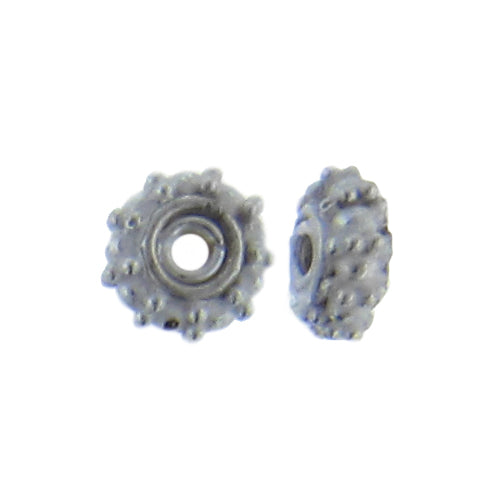 Sterling Silver, 7.8mm Width by 7.8mm Length by 3.4mm Height, Round Bali Bead. Quantity per pack: 15 Pieces.