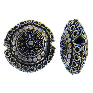 Sterling Silver Oxidized, 27.0mm Width by 12.9mm Length by 26.6mm Height, Round Bali Bead. Quantity per pack: 1 Piece.