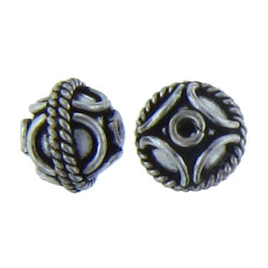 Sterling Silver Oxidized, 9.3mm Width by 9.1mm Length by 8.4mm Height, Round Bali Bead. Quantity per pack: 8 Pieces.