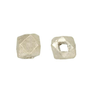 Fine Silver, Hill Tribe Bead, 4.3mm Width by 4.3mm Length by 4.9mm Height, Smooth Diamond Bead. Quantity per pack: 19 Pieces.