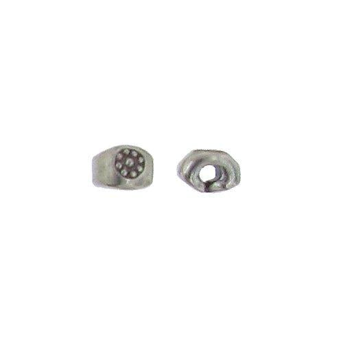 Fine Silver, Hill Tribe Bead, 6.4mm Width by 4.5mm Length by 4.9mm Height, Stamped Roundel Bead. Quantity per pack: 14 Pieces.