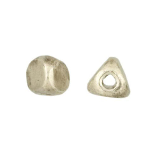 Fine Silver, Hill Tribe Bead, 4.4mm Width by 4.3mm Length by 4.4mm Height, Smooth Triangle Bead. Quantity per pack: 25 Pieces.