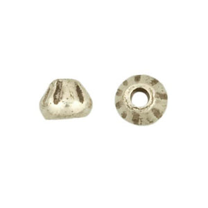 Fine Silver, Hill Tribe Bead, 4.5mm Width by 4.5mm Length by 3.1mm Height, Corrugated Roundel Bead. Quantity per pack: 34 Pieces.