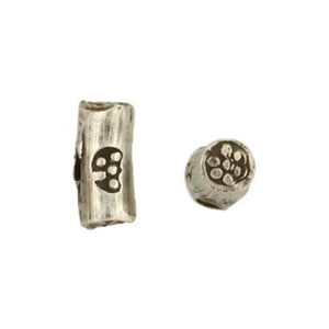 Fine Silver, Hill Tribe Bead, 7.0mm Width by 3.4mm Length by 3.4mm Height, Stamped Cylinder Bead. Quantity per pack: 24 Pieces.