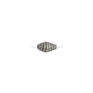 Fine Silver, Hill Tribe Bead, 4.1mm Width by 4.1mm Length by 7.2mm Height, Corrugated Oval Bead. Quantity per pack: 22 Pieces.