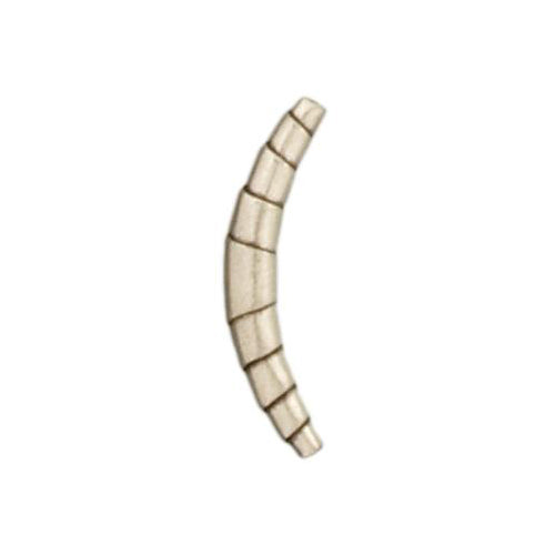 Fine Silver, Hill Tribe Bead, 4.1mm Width by 4.1mm Length by 26.0mm Height, Curved Corrugated Oval Bead. Quantity per pack: 6 Pieces.