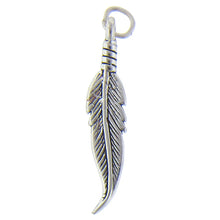 Load image into Gallery viewer, Sterling Silver, 4.5mm Width by 6.8mm Length by 33.2mm Height, Feather Charm. Quantity Per Pack: 1 Piece.
