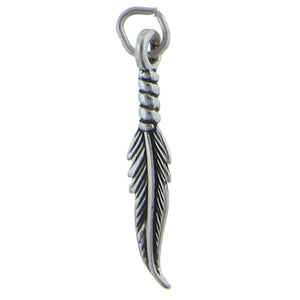 Sterling Silver, 4.5mm Width by 5.1mm Length by 26.6mm Height, Small Feather Charm. Quantity Per Pack: 1 Piece.