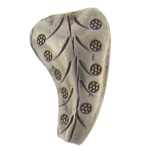 Fine Silver, Hill Tribe Bead, 16.4mm Width by 8.2mm Length by 25.9mm Height, Leaf Puffy Bead. Quantity per pack: 3 Pieces.