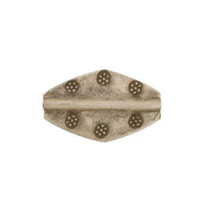 Fine Silver, Hill Tribe Bead, 15.5mm Width by 3.4mm Length by 24.8mm Height, Flat Diamond Bead. Quantity per pack: 4 Pieces.