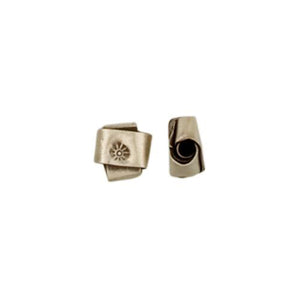 Fine Silver, Hill Tribe Bead, 7.7mm Width by 4.7mm Length by 8.1mm Height, Stamped Square Origami Bead. Quantity per pack: 12 Pieces.