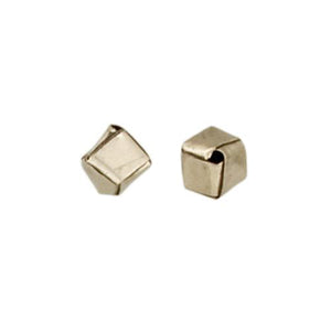 Fine Silver, Hill Tribe Bead, 8.0mm Width by 8.5mm Length by 8.5mm Height, Square Origami Bead. Quantity per pack: 10 Pieces.