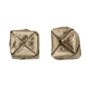 Fine Silver, Hill Tribe Bead, 13.6mm Width by 13.8mm Length by 12.2mm Height, Square Origami Bead. Quantity per pack: 2 Pieces.