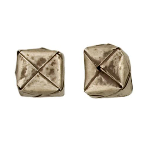 Fine Silver, Hill Tribe Bead, 13.6mm Width by 13.8mm Length by 12.2mm Height, Square Origami Bead. Quantity per pack: 2 Pieces.