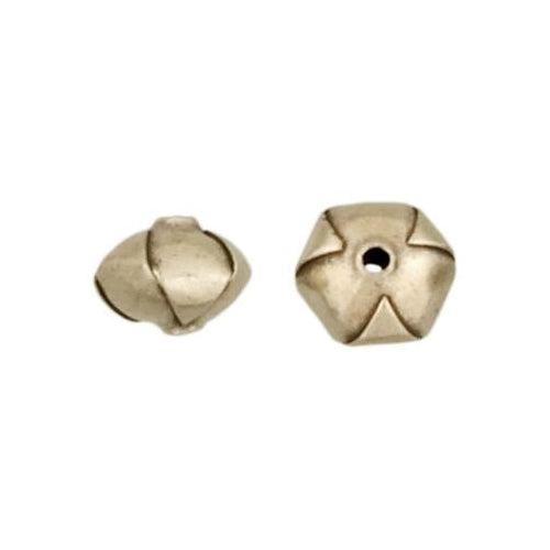 Fine Silver, Hill Tribe Bead, 9.8mm Width by 10.4mm Length by 8.4mm Height, Roundel Origami Bead. Quantity per pack: 8 Pieces.