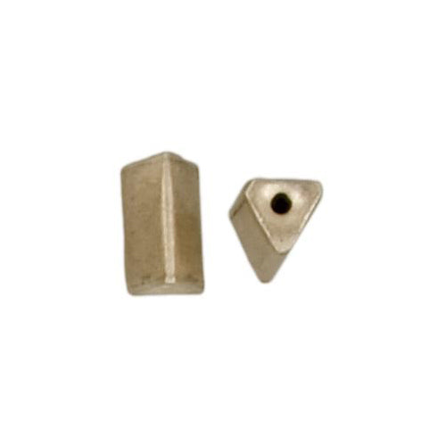 Fine Silver, Hill Tribe Bead, 6.8mm Width by 6.9mm Length by 12.1mm Height, Triangle Bead. Quantity per pack: 6 Pieces.