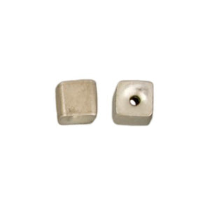 Fine Silver, Hill Tribe Bead, 7.2mm Width by 7.4mm Length by 6.7mm Height, Square Bead. Quantity per pack: 7 Pieces.