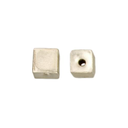 Fine Silver, Hill Tribe Bead, 8.8mm Width by 8.8mm Length by 9.3mm Height, Square Bead. Quantity per pack: 5 Pieces.