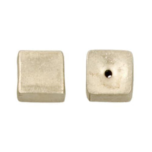 Fine Silver, Hill Tribe Bead, 12.5mm Width by 12.5mm Length by 11.4mm Height, Square Bead. Quantity per pack: 2 Pieces.