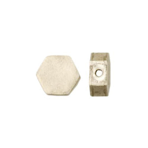 Fine Silver, Hill Tribe Bead, 12.8mm Width by 5.1mm Length by 11.3mm Height, Hexagon Bead. Quantity per pack: 5 Pieces.