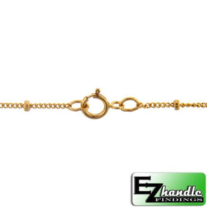 Gold Filled, 0.9mm Width / Length, 16 Inch Regular Satellite Chain with 5.0mm Width / Length by 1.0mm Thick, Smooth Spring Ring Clasp. Quantity Per Pack: 1 Piece.