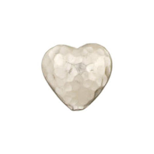 Fine Silver, Hill Tribe Bead, 18.6mm Width by 8.9mm Length by 17.8mm Height, Textured Puffy Heart Bead. Quantity per pack: 2 Pieces.