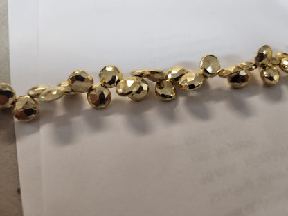 Gold Pyrite Faceted Coin Shape Beads, Coin Shape Beads, Gold Pyrite Faceted