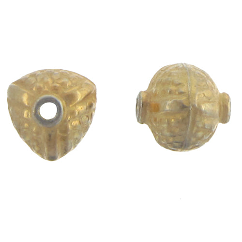 Sterling Silver Gold Plated, 11.8mm Width by 11.8mm Length by 11.5mm Height, Textured Saucer Bali Bead. Quantity per pack: 4 Pieces.