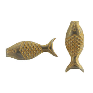 Sterling Silver Gold Plated, 7.6mm Width by 5.9mm Length by 19.7mm Height, Fancy Fish Bali Bead. Quantity per pack: 4 Pieces.