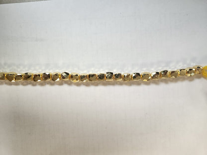 Gold Pyrite Faceted Square Shape Beads, Square Shape Beads, Gold Pyrite Faceted