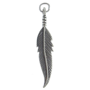 Sterling Silver, 4.4mm Width by 8.6mm Length by 39.8mm Height, Feather Charm. Quantity Per Pack: 1 Piece.