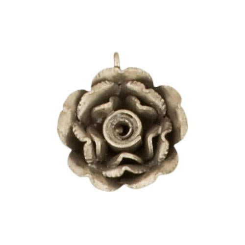 Fine Silver, Hill Tribe, 22.5mm Width by 9.1mm Length by 24.7mm Height, Rose Pendant. Quantity Per Pack: 1 Piece.