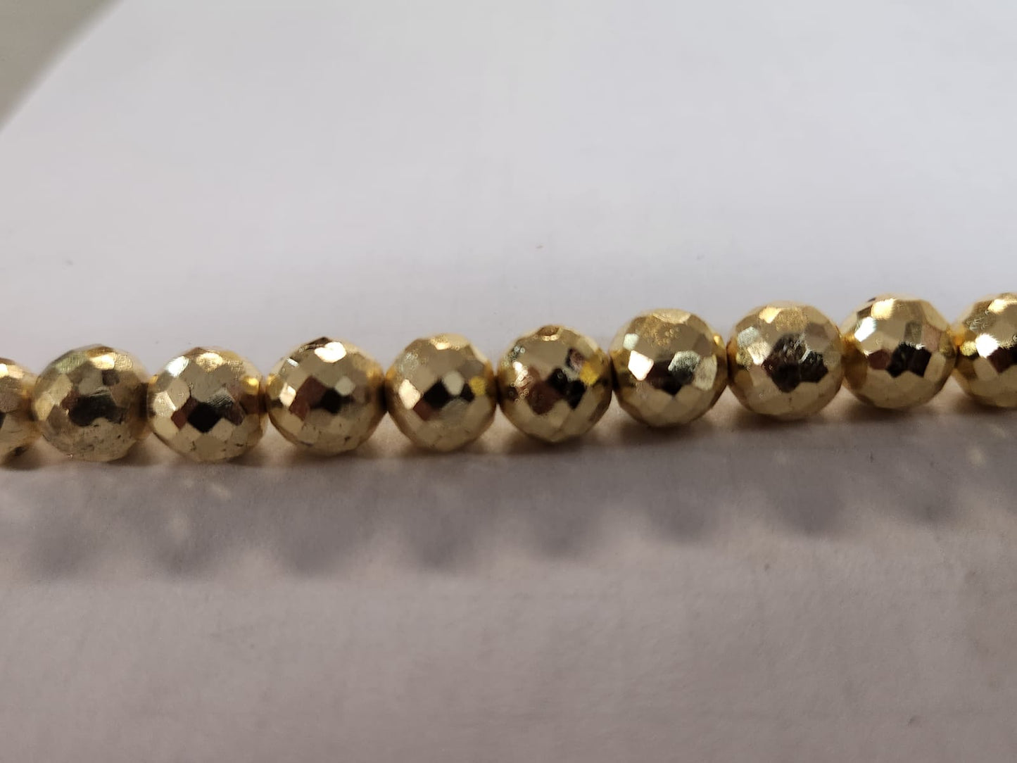 Gold Pyrite Faceted Round Shape Beads, Round Shape Beads, Gold Pyrite Faceted
