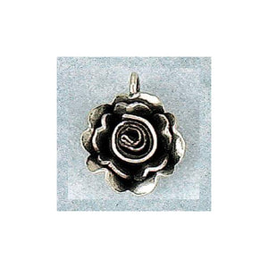 Fine Silver, Hill Tribe, 18.5mm Width by 9.1mm Length by 20.3mm Height, Rose Pendant. Quantity Per Pack: 2 Pieces.