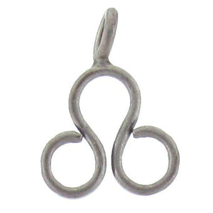 Fine Silver, Hill Tribe, 11.8mm Width by 1.9mm Length by 15.6mm Height, Twisted Charm. Quantity Per Pack: 5 Pieces.