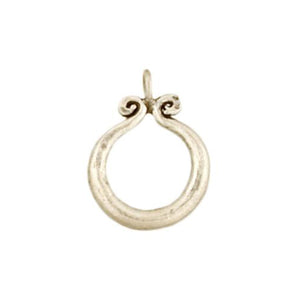 Fine Silver, Hill Tribe, 16.3mm Width by 3.2mm Length by 22.8mm Height, Twisted Ring Charm. Quantity Per Pack: 2 Pieces.