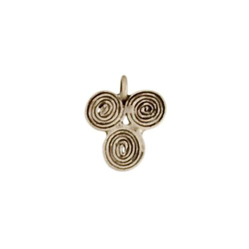 Fine Silver, Hill Tribe, 13.7mm Width by 1.8mm Length by 16.2mm Height, Spiral Charm. Quantity Per Pack: 4 Pieces.