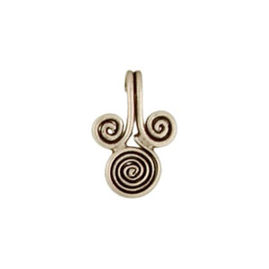 Fine Silver, Hill Tribe, 13.1mm Width by 1.6mm Length by 19.8mm Height, Spiral Charm. Quantity Per Pack: 5 Pieces.