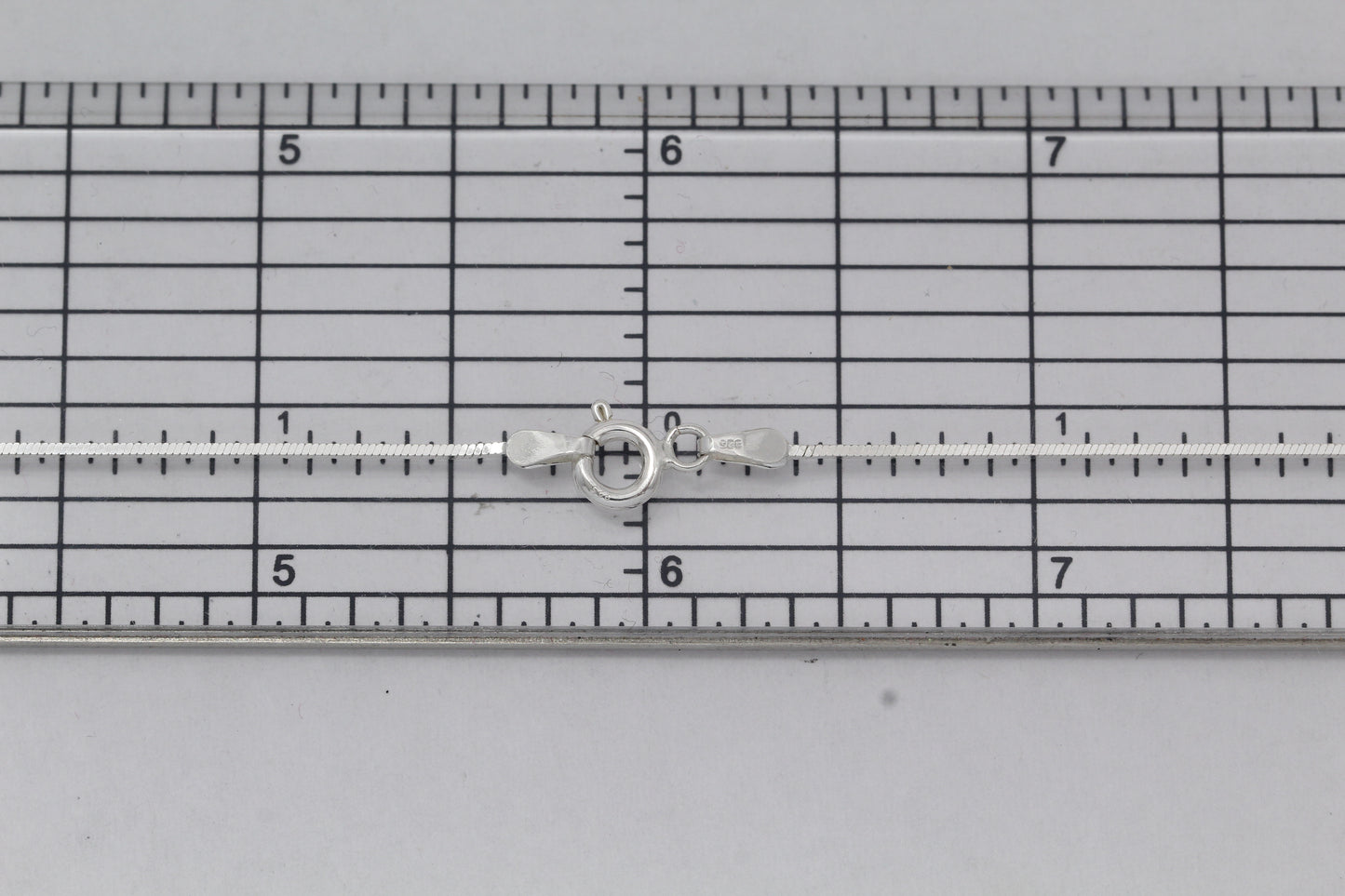 Sterling Silver, 0.8mm Width / Length, 16 Inch Square Regular Snake Chain with 6.0mm Width / Length by 1.4mm Thick, Smooth Spring Ring Clasp and Tags Ends. Quantity Per Pack: 1 Piece.