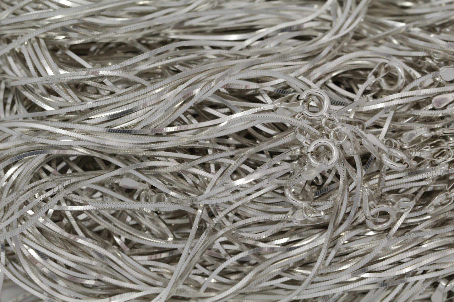 Sterling Silver, 0.8mm Width / Length, 16 Inch Square Regular Snake Chain with 6.0mm Width / Length by 1.4mm Thick, Smooth Spring Ring Clasp and Tags Ends. Quantity Per Pack: 1 Piece.