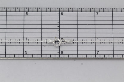 Sterling Silver, 0.8mm Width / Length, 18 Inch Square Regular Snake Chain with 6.0mm Width / Length by 1.4mm Thick, Smooth Spring Ring Clasp and Tags Ends. Quantity Per Pack: 1 Piece.