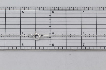 Sterling Silver, 0.7mm Width / Length, 18 Inch Square Regular Snake Chain with 6.0mm Width / Length by 1.4mm Thick, Smooth Spring Ring Clasp and Tags Ends. Quantity Per Pack: 1 Piece.