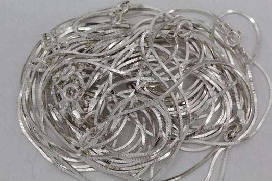 Sterling Silver, 1.0mm Width / Length, 16 Inch Square Regular Snake Chain with 6.0mm Width / Length by 1.4mm Thick, Smooth Spring Ring Clasp and Tags Ends. Quantity Per Pack: 1 Piece.