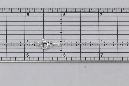 Sterling Silver, 0.7mm Width / Length, 16 Inch Square Regular Snake Chain with 6.0mm Width / Length by 1.4mm Thick, Smooth Spring Ring Clasp and Tags Ends. Quantity Per Pack: 1 Piece.