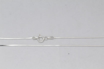 Sterling Silver, 0.8mm Width / Length, 16 Inch Square Regular Snake Chain with 6.0mm Width / Length by 1.4mm Thick, Smooth Spring Ring Clasp and Tags Ends. Quantity Per Pack: 1 Piece.