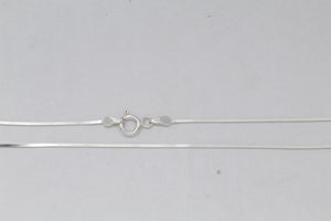 Sterling Silver, 0.8mm Width / Length, 18 Inch Square Regular Snake Chain with 6.0mm Width / Length by 1.4mm Thick, Smooth Spring Ring Clasp and Tags Ends. Quantity Per Pack: 1 Piece.