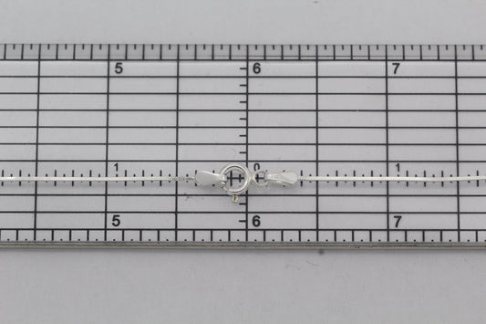 Sterling Silver, 0.75mm Width / Length, 16 Inch Square Regular Snake Chain with 6.0mm Width / Length by 1.4mm Thick, Smooth Spring Ring Clasp and Tags Ends. Quantity Per Pack: 1 Piece.